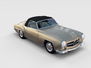 full w interior mercedes 190sl soft top rev Modello 3D