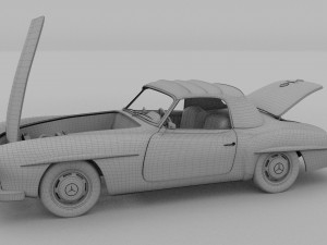 full w interior mercedes 190sl soft top rev Modello 3D