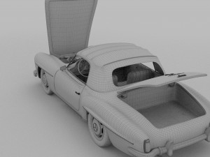 full w interior mercedes 190sl soft top rev Modello 3D