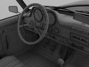 full w interior mercedes 190sl soft top rev Modello 3D