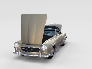 full w interior mercedes 190sl soft top rev Modello 3D