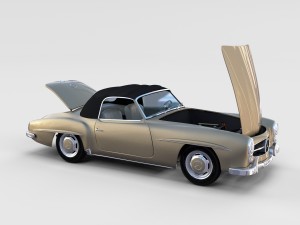 full w interior mercedes 190sl soft top rev Modello 3D