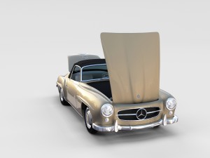 full w interior mercedes 190sl soft top rev Modello 3D