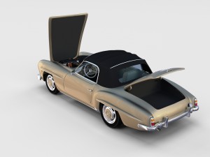 full w interior mercedes 190sl soft top rev Modello 3D