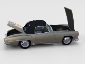full w interior mercedes 190sl soft top rev Modello 3D