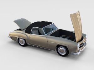 full w interior mercedes 190sl soft top rev Modello 3D