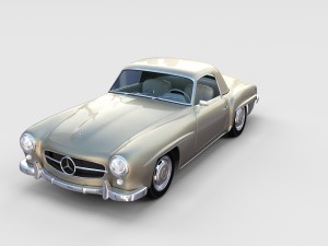 mercedes 190sl with interior hard top rev 3D Model