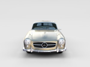 mercedes 190sl with interior hard top rev 3D Модель