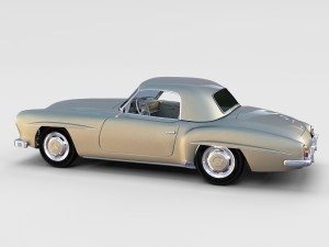 mercedes 190sl with interior hard top rev 3D Модель