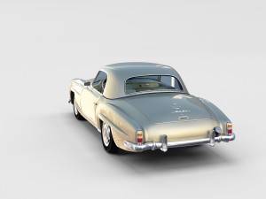 mercedes 190sl with interior hard top rev 3D Модель