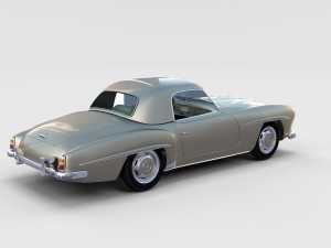 mercedes 190sl with interior hard top rev 3D Модель