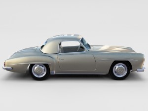 mercedes 190sl with interior hard top rev 3D Модель