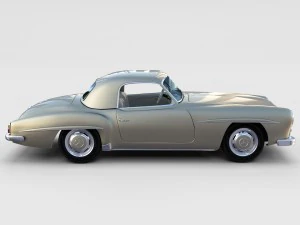 mercedes 190sl with interior hard top rev 3D Model