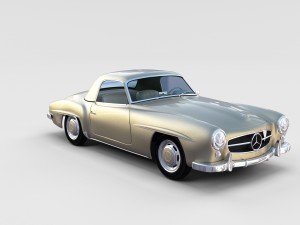 mercedes 190sl with interior hard top rev 3D Модель