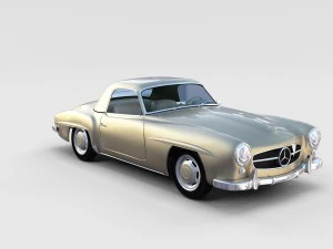 mercedes 190sl with interior hard top rev 3D Model