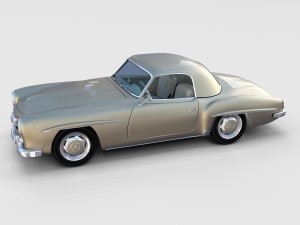 mercedes 190sl with interior hard top rev 3D Модель
