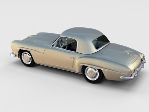 mercedes 190sl with interior hard top rev 3D Модель