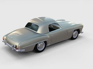 mercedes 190sl with interior hard top rev 3D Model