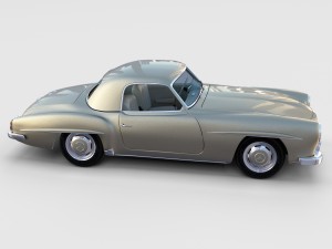 mercedes 190sl with interior hard top rev 3D Модель