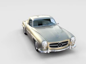 mercedes 190sl with interior hard top rev 3D Model