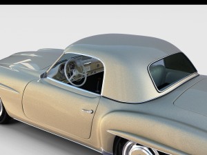 mercedes 190sl with interior hard top rev 3D Модель
