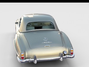 mercedes 190sl with interior hard top rev 3D Модель