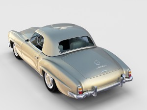 mercedes 190sl with interior hard top rev 3D Модель