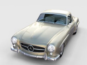 mercedes 190sl with interior hard top rev 3D Model