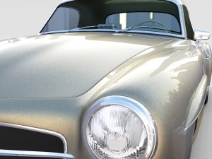 mercedes 190sl with interior hard top rev 3D Модель