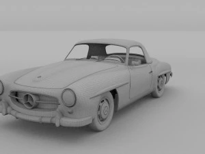 mercedes 190sl with interior hard top rev 3D Model