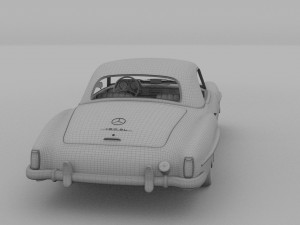 mercedes 190sl with interior hard top rev 3D Модель