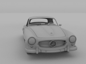 mercedes 190sl with interior hard top rev 3D Модель