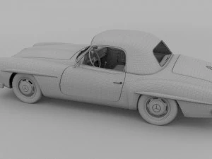 mercedes 190sl with interior hard top rev 3D Model