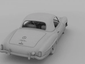 mercedes 190sl with interior hard top rev 3D Model