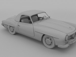 mercedes 190sl with interior hard top rev 3D Модель