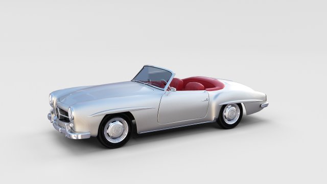 mercedes 190sl with interior rev Model 3D .c4d .max .obj .3ds .fbx .stl .blend 