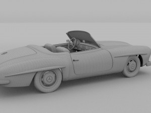 mercedes 190sl with interior rev Model 3D