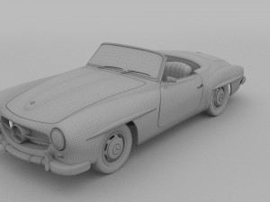 mercedes 190sl with interior rev Model 3D