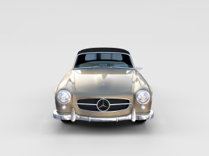 mercedes 190sl with interior soft top rev Modèle 3D