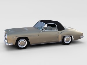 mercedes 190sl with interior soft top rev Modèle 3D