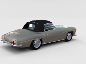 mercedes 190sl with interior soft top rev Modèle 3D