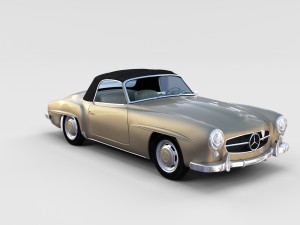 mercedes 190sl with interior soft top rev Modèle 3D