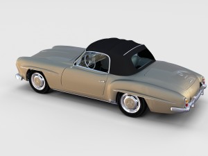 mercedes 190sl with interior soft top rev Modèle 3D