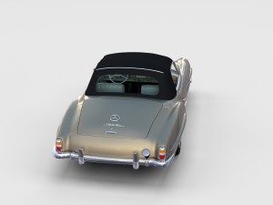 mercedes 190sl with interior soft top rev Modèle 3D