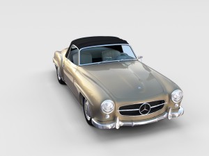 mercedes 190sl with interior soft top rev Modèle 3D