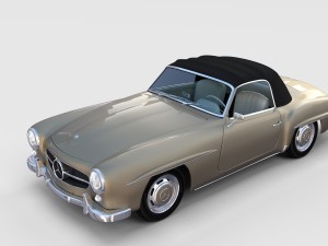 mercedes 190sl with interior soft top rev Modèle 3D