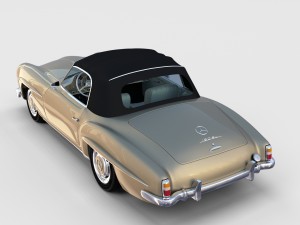 mercedes 190sl with interior soft top rev Modèle 3D