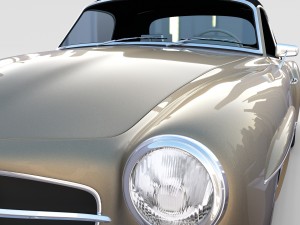 mercedes 190sl with interior soft top rev Modèle 3D