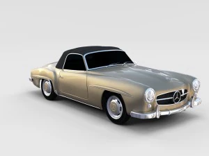 mercedes 190sl soft top rev 3D Model
