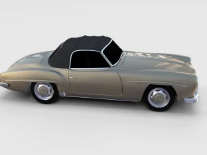 mercedes 190sl soft top rev 3D Model